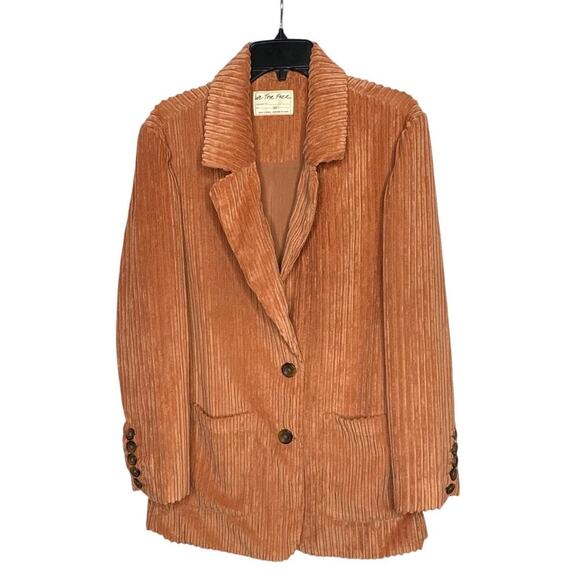 We The Free Jackets & Blazers - We The Free Everly Cord Blazer Coral Oversized Shacket Lined Blazer Jacket XS